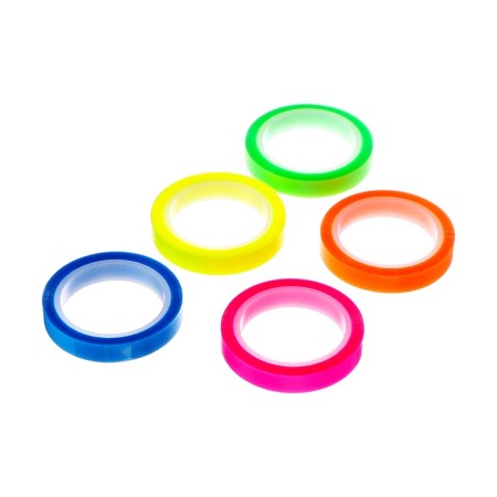 Set 5 pieces of textual adhesive tape 6mm x 5m, 5 colors fluor