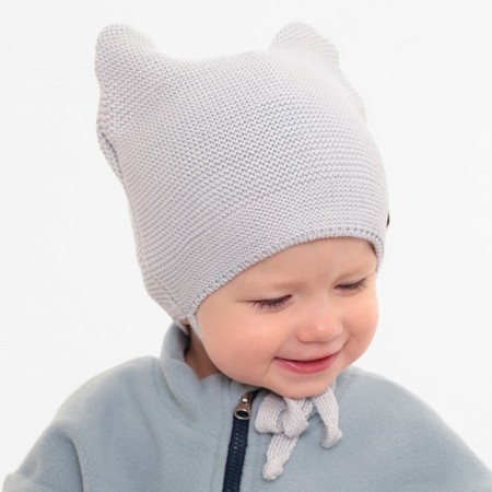 Children's hat minku rr 44-46, color gray color-2