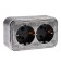Rosette "Elect" Ra 16-238-hour, 16 A, 250 V, double, open, with salary, black under silver
