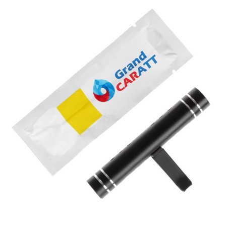 Ароматизатор в дефлектор Grand Caratt, металл, 8 см, лимон, черный-1
