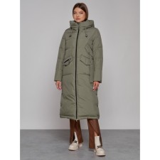Coat insulated winter female, size 42, green color