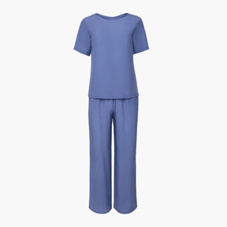 Women's costume (T -shirt, trousers) minku: enjoy Blue color, size 42-8