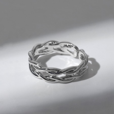 The ring "wave" curled, the color is silver, dimensionless-2