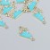 Decor for creativity metal, enamel "Sun behind clouds" gold with turquoise 1.4x2.6 cm