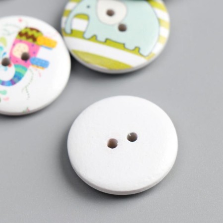 A set of buttons of decorative wood "Elephants" set 15 pcs mix 2.5x2.5 cm-2