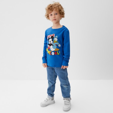 T-shirt with long sleeve "Mickey Mouse and Friends", Disney, height 122-128, blue-1
