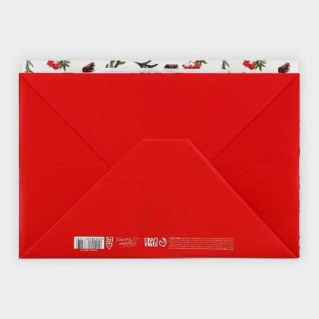 Gift package with a wide bottom "Bullfins", 20 x 14 x 13.2 cm, New Year-7