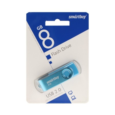 Flash drive Smartbuy Twist, 8 GB, USB 2.0, th Up 25 MB/s, PBU up to 15 Mb/s, blue-3
