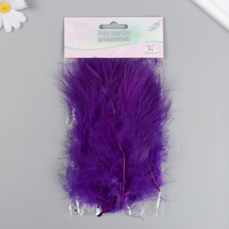 A set of decorative feathers "needlework", 20 pcs (purple), pen length 13-16 cm-3