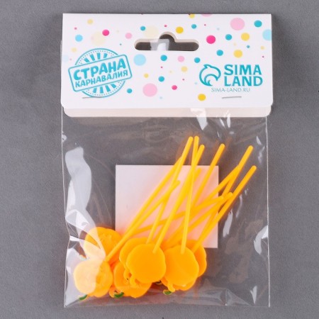 Pumpkin skewers, 12 pcs in a set, yellow color-3
