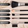 A set of makeup brushes "Compact", 5 items, a case with a mirror, black color