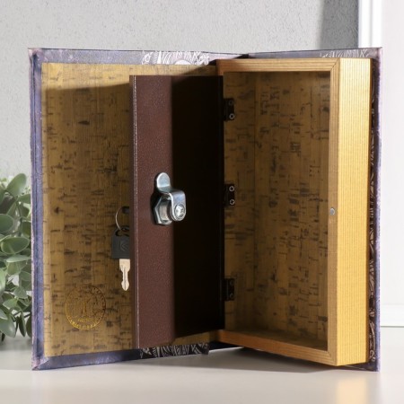 Safe-book wood, leatherette, mirror "Piano" 24x16x5 cm-2