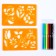 Stencils "Flowers", set 2 pcs., 6 pcs. Flomasters