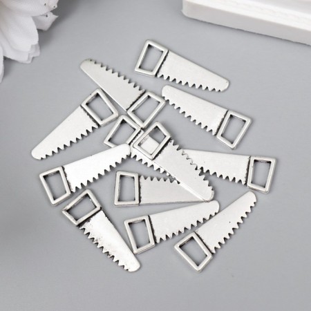 Decor Metal for creativity "saw" silver G095B760 2.3x0.9 cm-2