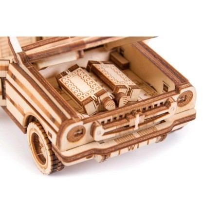 Mechanical 3D puzzle made of wood "Cabriolet"-6