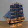 The ship "Sea Orchestra" is three -masted with blue sails, 40*8*35cm