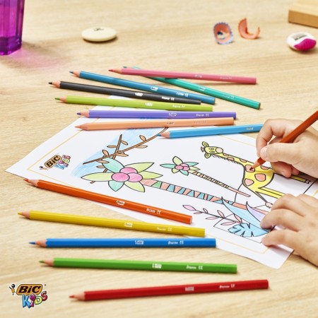 Pencils plastic 18 colors, bic kids tropicolors, mix-4