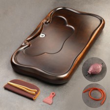 Wooden tray for the tea ceremony, shepherd, 64 x 37 x 6 cm, red sandalwood