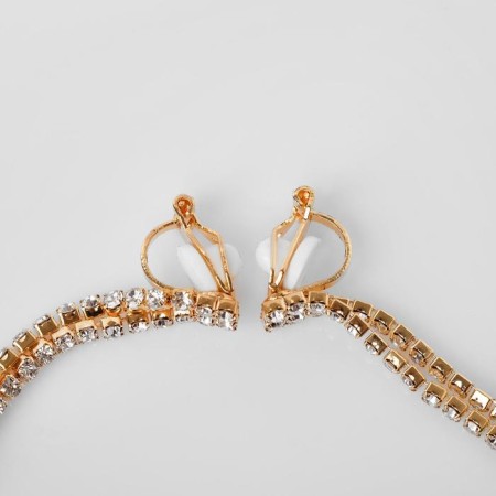 Clips "ice" classic 2 rows, white color in gold-2