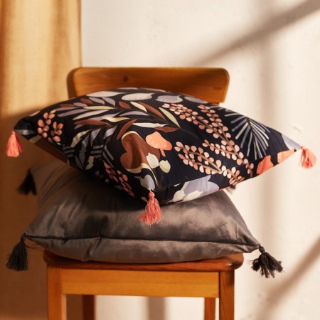 Decorative pillowcase with brushes Ethel Flora, 43x43 cm-5