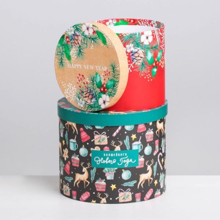 A set of gift boxes 5 in 1 "European", 13 x 14–19.5 x 22 cm, New Year-3