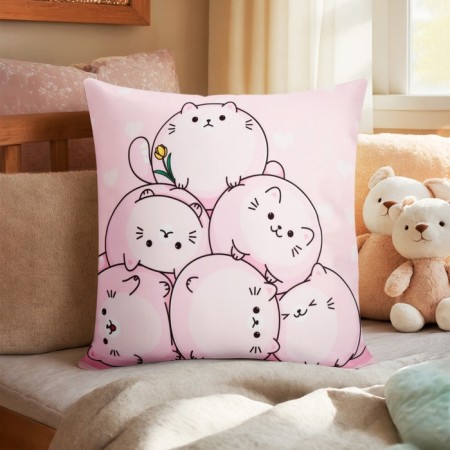 Pillowcase decorative Ethel "cats" 40x40 cm, 100% p/e, velor