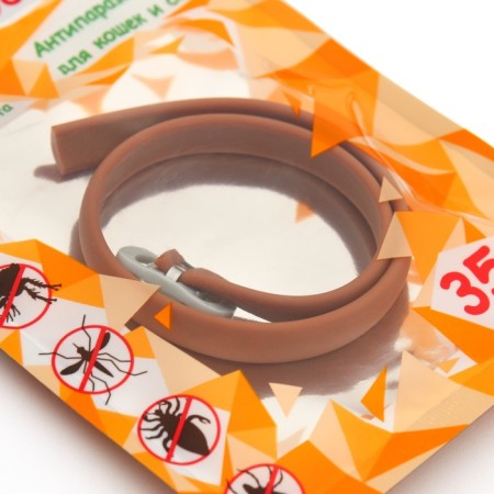 Bio -hazelnik "Pijon" for cats and small dogs, from fleas and ticks, brown, 35 cm-2