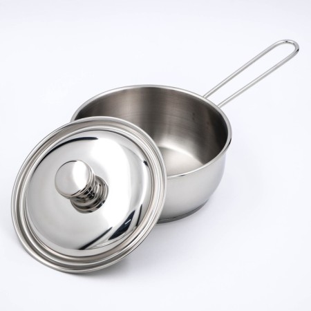 Boil for boiling milk, 1 l, d = 16 cm, metal cover, metal handle, with a heat distribution layer-1