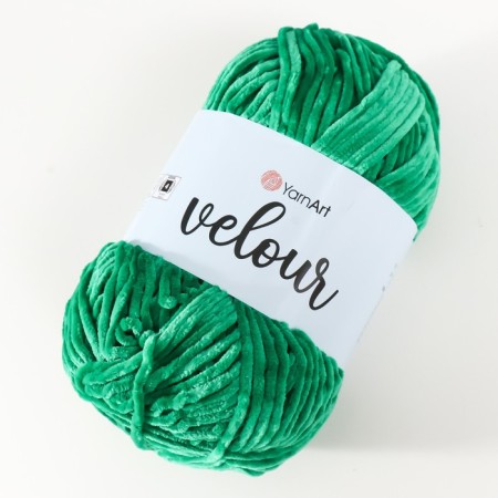 Yarn "Velour" 100% micropoliester 170m/100g (856 emerald)-1