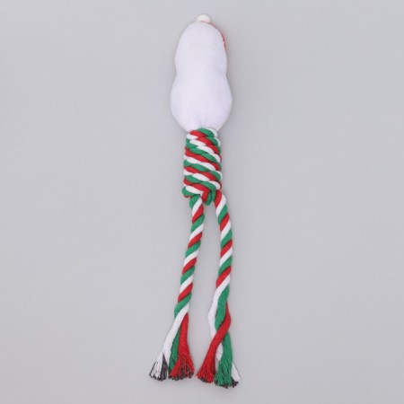 Bruttering toy, soft for dogs "Santa Claus" with a rope, 32 cm-4