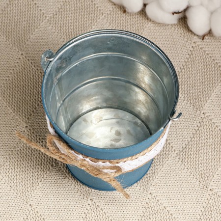 Kashpo "Vederko Lindberg" Blue, 10x10x10cm-5