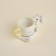 Tea couple ceramic SL Home "Easter rabbits", 2 items: cup, saucer, white color