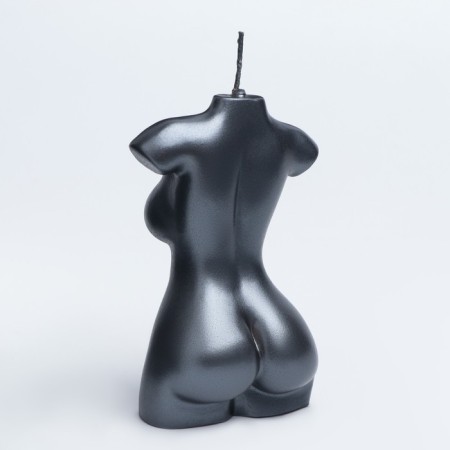 Figure candle "Women's torso", 4x6x10 cm, wet asphalt, in the box-6