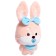 Soft toy "Bunny" with a bow, 20 cm, peach color