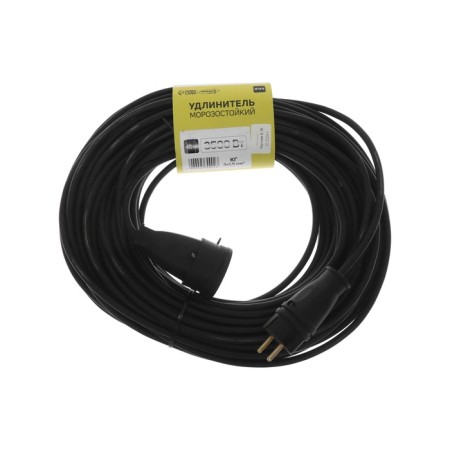 Frost -resistant extension cord Luazon Lighting Eco, 1 outlet, 40 m, 16 a, kg 3x1.5 mm2, s/k, IP44-4