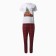 Kit (T-shirt, trousers) Homemade female, white/red cage, river 44