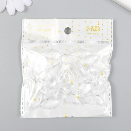 Decor for creativity Plastic "Romb Crystal" transparent color set 20 grams 0.6x1.6x2.3 cm-2