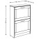 Sirius shoe cabinet, 602 × 250 × 890 mm, with two folding shelves, white color