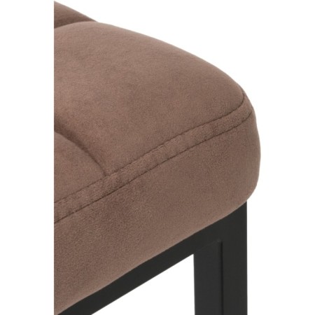 Stool Bar loft Metal/fabric, black/brown 35x35x65 cm-6