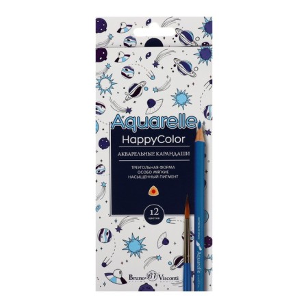 Pencils Watercolor 12 colors Happycolor, mix-11