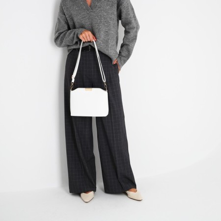 Bag Cross-Bodi with a zipper, white color-9