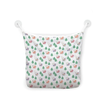 Organizer in a bath on suction cups "Christmas sheep", for storing toys and trifles, size 33x39 cm-2
