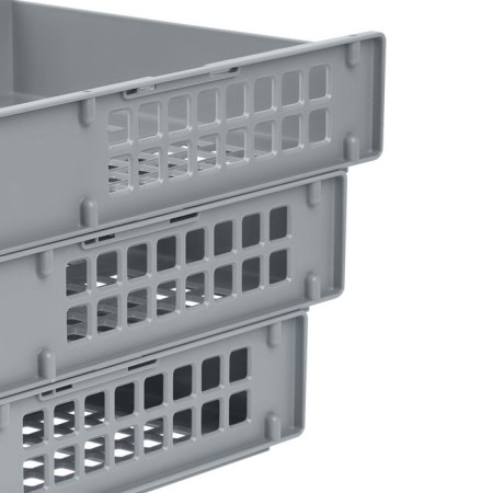 A set of horizontal paper trays, Strong 3 pieces, on metal rods, gray-10
