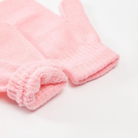 Mitten children's single -layer minku "plain", col. Light pink, rr 15 (6-8 years)-1