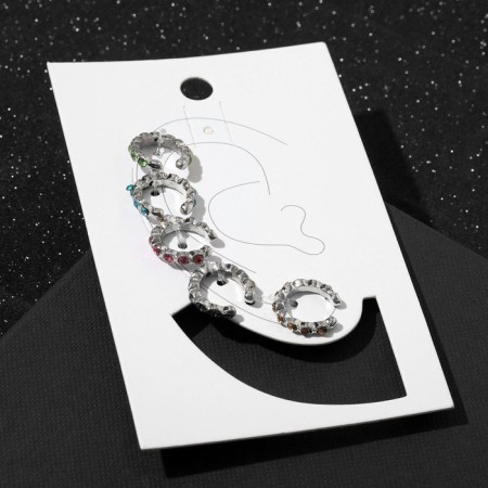 Earrings "Kuffs" cuffs, set of 5 pcs., Colored in silver-2