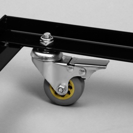 The basket-drill is folding, on wheels, 1 shelf, 60 × 40 × 80 cm, black color is black-8