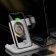Wireless charger 3 in 1 Y36, 15 W, folding, backlight, USB, Type-C, white