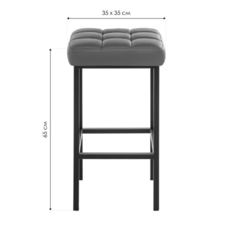 Stool Bar loft Metal/velor, white/blue 35x35x65 cm-6