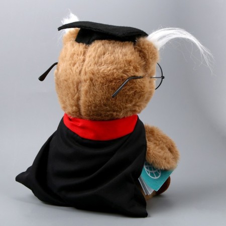 Soft toy "September 1: owl with a book", brown color-3