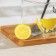 Glass mug with a wooden stand and spoon "Lemon", 300 ml, MIX drawing